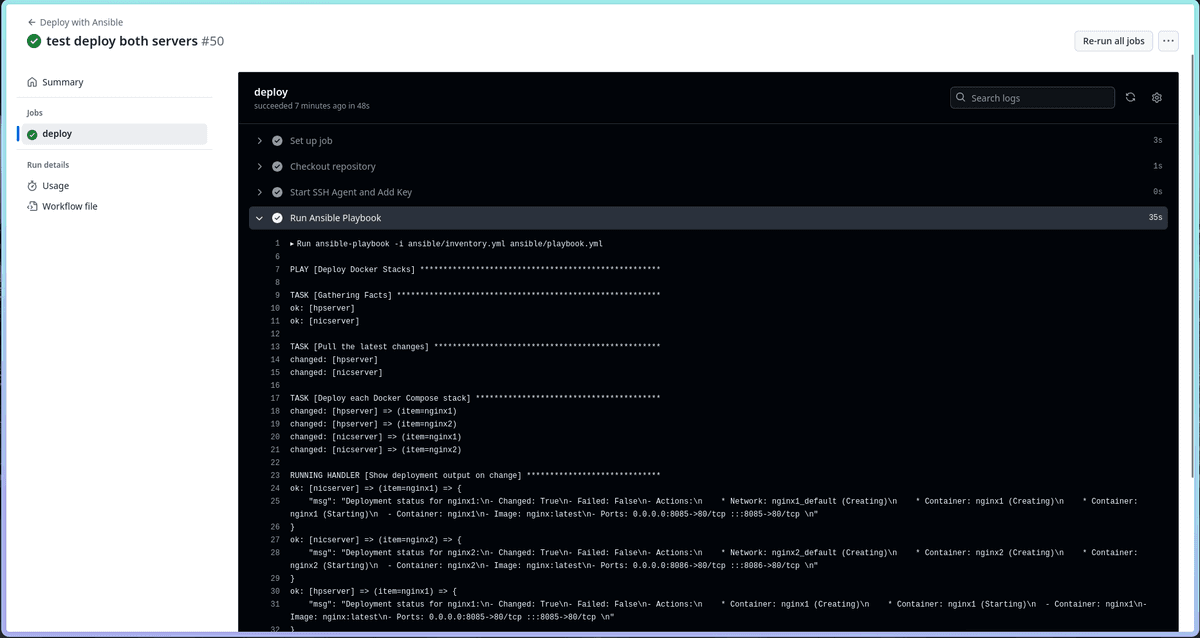 github runner test automated deployment.png