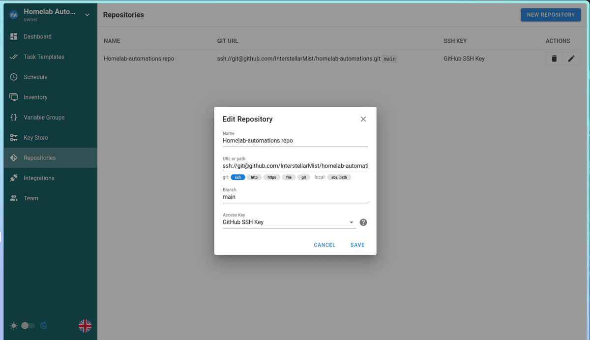 semaphore add repo.png